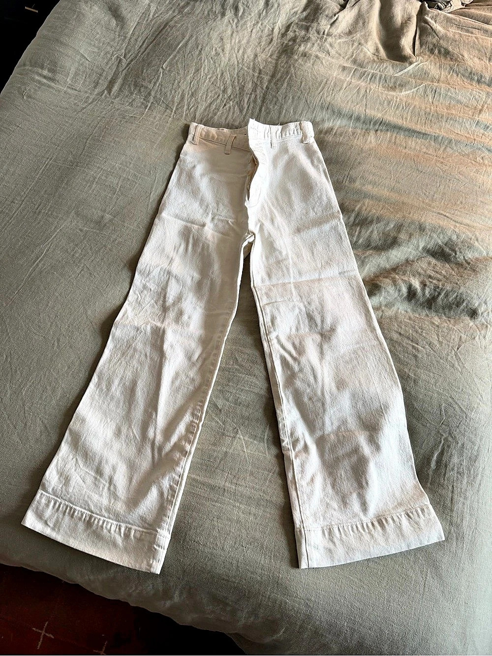 The Great The Seafair Jean Wide Leg Jeans White Waist 24